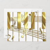 金ゴールドピアノキーボード ポストカード (正面/裏面)