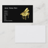 金ゴールドピアノビジネスカード 名刺 (正面/裏面)