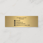 金ゴールドピアノ鍵インストラクター名刺 スキニー名刺 (裏面)