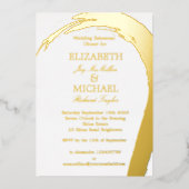 金ゴールドピエレガントッフォーマルクのリハ結婚ーサルディナー 箔招待状 (正面)