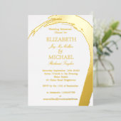 金ゴールドピエレガントッフォーマルクのリハ結婚ーサルディナー 箔招待状 (立ち正面)