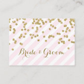 金ゴールドピストライプック結婚スのテーブルの場所設定カード プレイスカード (裏面)