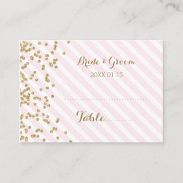 金ゴールドピストライプック結婚スのテーブルの場所設定カード プレイスカード