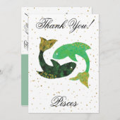 金ゴールドピッセス1歳の誕生日とビッグフォトサンキュー サンキューカード (正面/裏面)