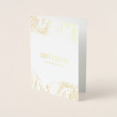 金ゴールドピネコーンとパインタイズホリデイ 箔カード (正面)