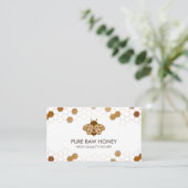 金ゴールドピュア生はちみつ蜂かわいいハニカム 名刺 (スタンド正面)