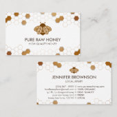 金ゴールドピュア生はちみつ蜂かわいいハニカム 名刺 (正面/裏面)