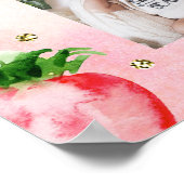 金ゴールドピンクいちご1年目のフォトコラージュ ポスター (角)