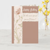 金ゴールドピンクきらめくバタフライフォト誕生日 カード (黄色い花)