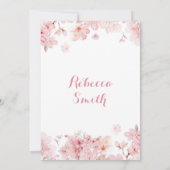 金ゴールドピンクさくらんぼブロッサムフローラガールスウィート16 招待状 (裏面)