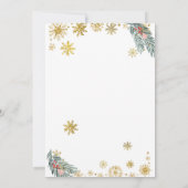 金ゴールドピンクそり冬ベビーシャワーベビービンゴ 招待状 (裏面)