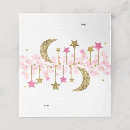 金ゴールドピンクのキラキラサンキューカード プレイスカード (外部開封)