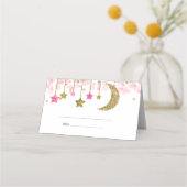 金ゴールドピンクのキラキラサンキューカード プレイスカード (正面)