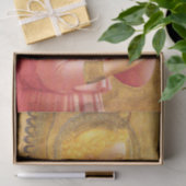 金ゴールドピンクのクリスマスグリーティングで福音天使 薄葉紙 (ギフト)