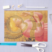 金ゴールドピンクのクリスマスグリーティングで福音天使 薄葉紙 (クラフト)