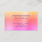 金ゴールドピンクのグラデーションサンゴ液ドリップ 名刺 (裏面)