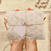 金ゴールドピンクのスノーフレーク模様 薄葉紙