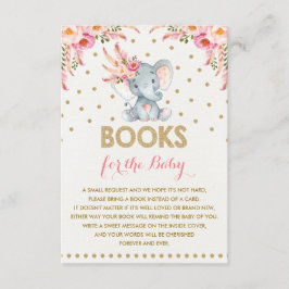 金ゴールドピンクのフローラゾウが本の挿入カードを持ってくる エンクロージャーカード