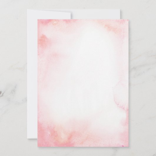 金ゴールドピンクのフローラゾウが赤ñちゃんシャワーに 招待状 (裏面)