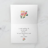 金ゴールドピンクのフローラブーケは私の花嫁の付き添い 招待状 (内部)