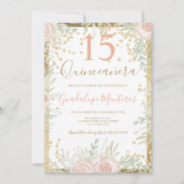 金ゴールドピンクのフローラ水色キンセアニェラ写真 招待状