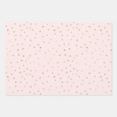 金ゴールドピンクのメリークリスマススクリプト雪の結晶 ラッピングペーパーシート (正面3)