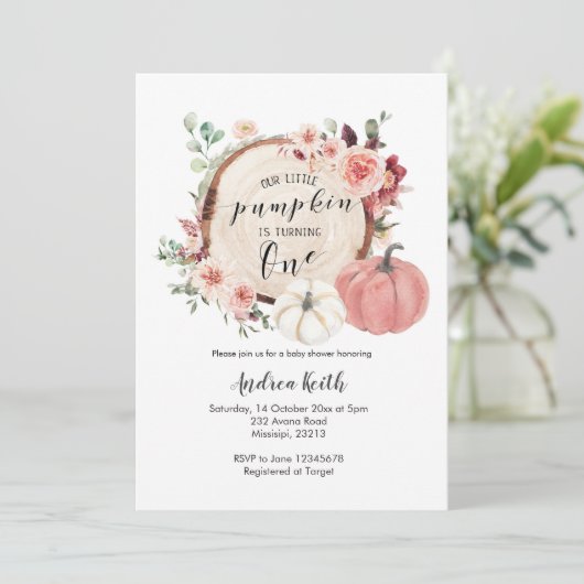 金ゴールドピンクの小さなカボチャが一つの誘いに転じつつある 招待状 (スタンド正面)