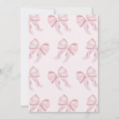 金ゴールドピンクの弓は彼女はOnederful 1歳の誕生日ではない 招待状 (裏面)