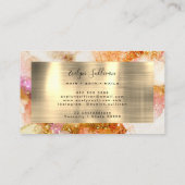 金ゴールドピンクの水フェイク色フォイル名刺 名刺 (裏面)