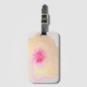 金ゴールドピンクの水彩フローラ ラゲッジタグ (正面縦)