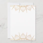 金ゴールドピンクインディアンヘナブライダルシャワー 招待状 (裏面)