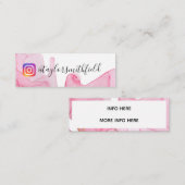 金ゴールドピンクウォーターカラーソーシャルメディアInstagramミニB スキニー名刺 (正面/裏面)