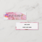 金ゴールドピンクウォーターカラーソーシャルメディアInstagram スキニー名刺 (正面/裏面)