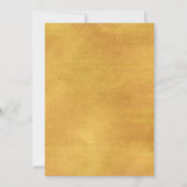 金ゴールドピンクウォーターカラーフローラブライダルシャワー 招待状 (裏面)