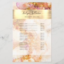 金ゴールドピンクウォーターフェイクカラーフォイル価格リストフライヤー チラシ