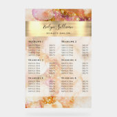 金ゴールドピンクウォーターフェイクカラーフォイル価格リスト アクリルサイン (正面)