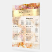 金ゴールドピンクウォーターフェイクカラーフォイル価格リスト アクリルサイン (傾斜)