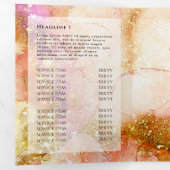 金ゴールドピンクウォーターフェイクカラーフォイル3折パンフレット 三つ折りカード (内部最初)