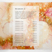 金ゴールドピンクウォーターフェイクカラーフォイル3折パンフレット 三つ折りカード (内部中)