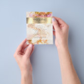 金ゴールドピンクウォーターフェイクカラーホイルフライヤー チラシ (手)