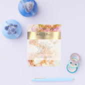 金ゴールドピンクウォーターフェイクカラーホイルフライヤー チラシ (シングル)