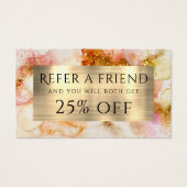 金ゴールドピンクウォーターフェイクカラー箔の紹介カード (正面)