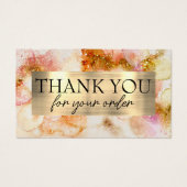 金ゴールドピンクウォーターフェイクカラー箔ディスカウントカード (正面)