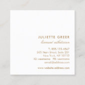 金ゴールドピンクウォーター色フローラ正方形 スクエア名刺 (裏面)