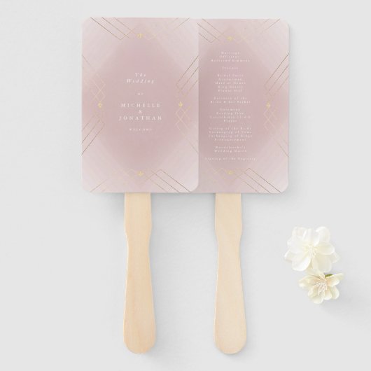 金ゴールドピンクエレガンスダイヤモンドジオデコ結婚ズ ハンドファン (正面&裏面)