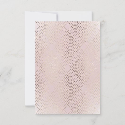 金ゴールドピンクエレガンスダイヤモンドジオデコ結婚ズ 出欠カード (裏面)