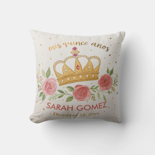 金ゴールドピンクエレガントキンセアニェラ クッション (正面)