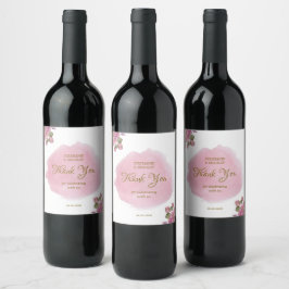 金ゴールドピンクエレガントタイポグラフィシンプルモダン結婚s ワインラベル