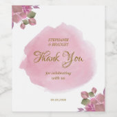 金ゴールドピンクエレガントタイポグラフィシンプルモダン結婚s ワインラベル (シングルラベル)