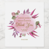 金ゴールドピンクエレガントボシンプルタンモダン結婚ズ ワインラベル (シングルラベル)